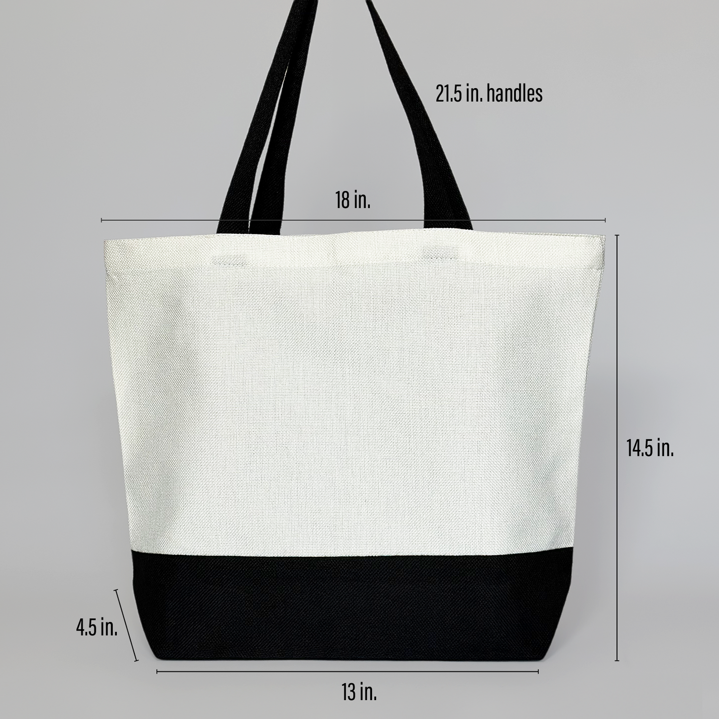 Wine Quote Tote Bag • White Polyester Linen • 18 W x 14.5 H x 4.5 D in • Sub Print/Holographic HTV